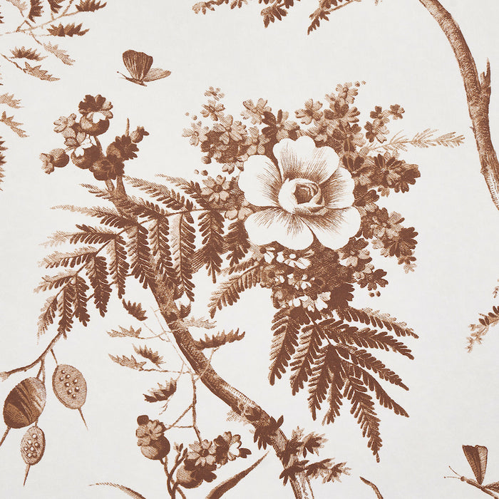 Schumacher Toile De La Prairie Brown Wallpaper 5011712