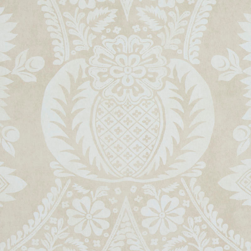 Schumacher Villandry Damask Print Neutral Wallpaper 5011751