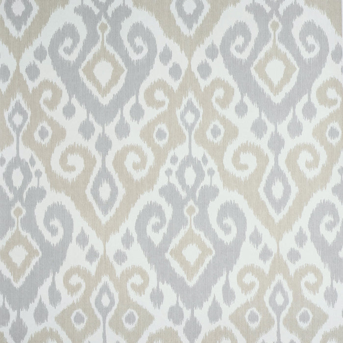 Schumacher Dedra Damask Sand & Grey Wallpaper 5011762