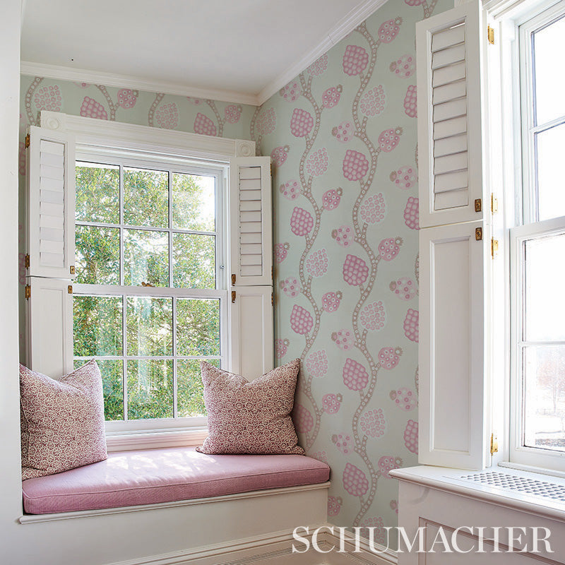 Schumacher Annabel Warp Print Rose Wallpaper 5011770