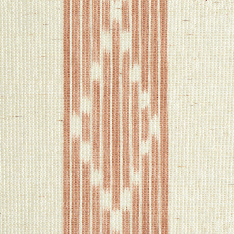 Schumacher Sequoia Stripe Sisal Russet Wallpaper Sample 5011810