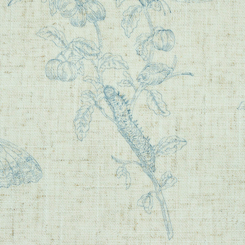 Schumacher Baudin Butterfly Linen Blue Wallpaper 5011831