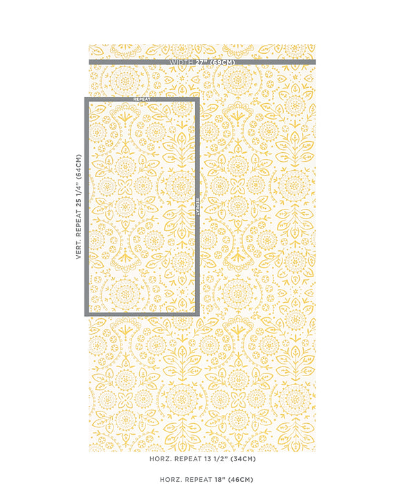 Schumacher Tiana Yellow Wallpaper 5011842