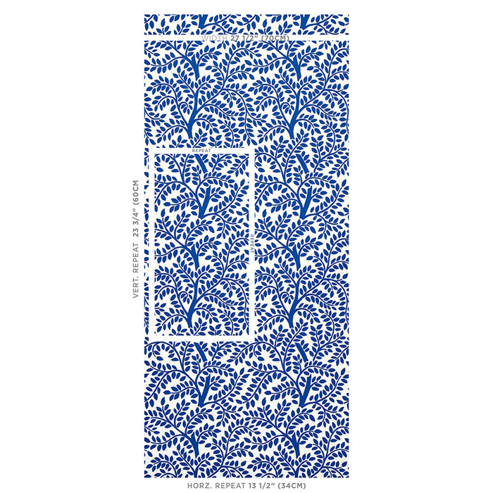 Schumacher Temple Garden II Blue Wallpaper 5011962