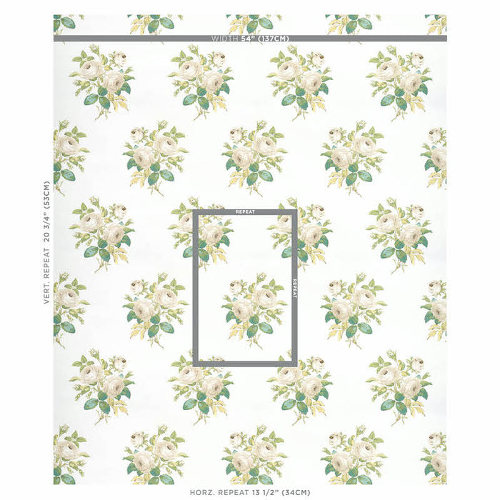 Schumacher Loudon Rose Ivory Wallpaper 5012030