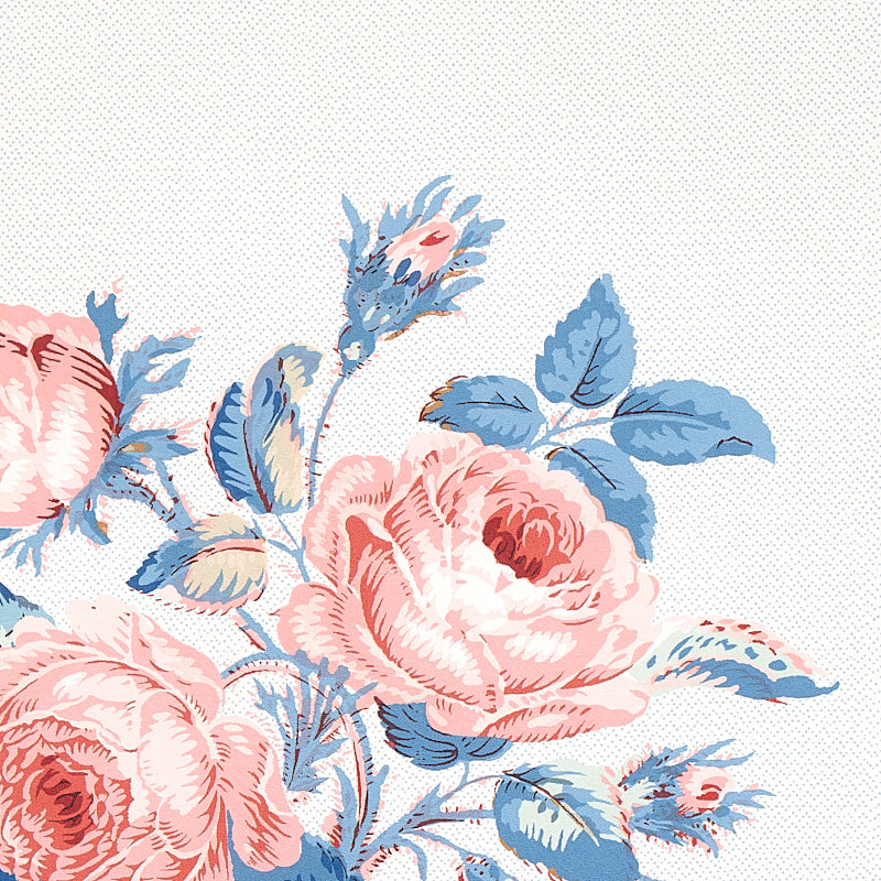 Schumacher Loudon Rose Rose & Blue Wallpaper 5012032