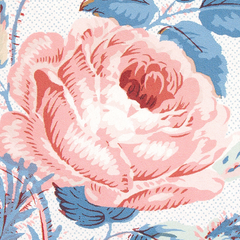 Schumacher Loudon Rose Rose & Blue Wallpaper 5012032