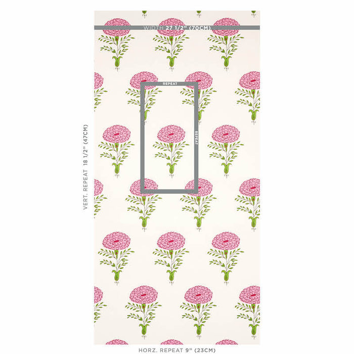 Schumacher Marigold Pink Wallpaper 5012070