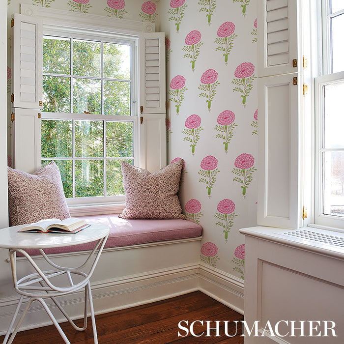 Schumacher Marigold Pink Wallpaper 5012070