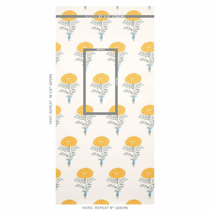 Schumacher Marigold Yellow Wallpaper 5012071