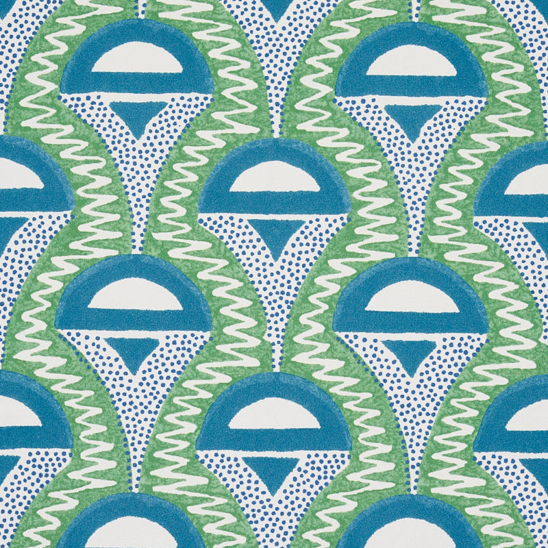 Schumacher Abelino Green & Peacock Wallpaper 5012082