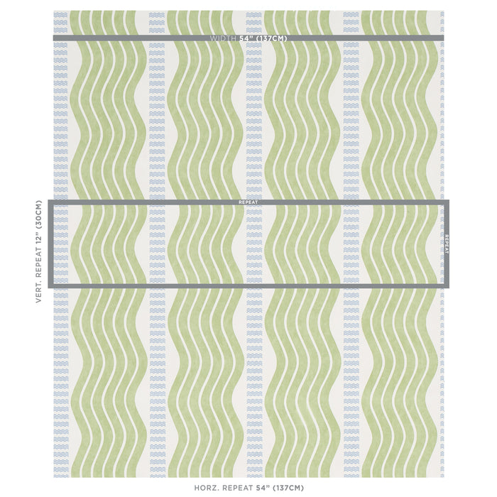 Schumacher Sina Stripe Green Wallpaper 5012120