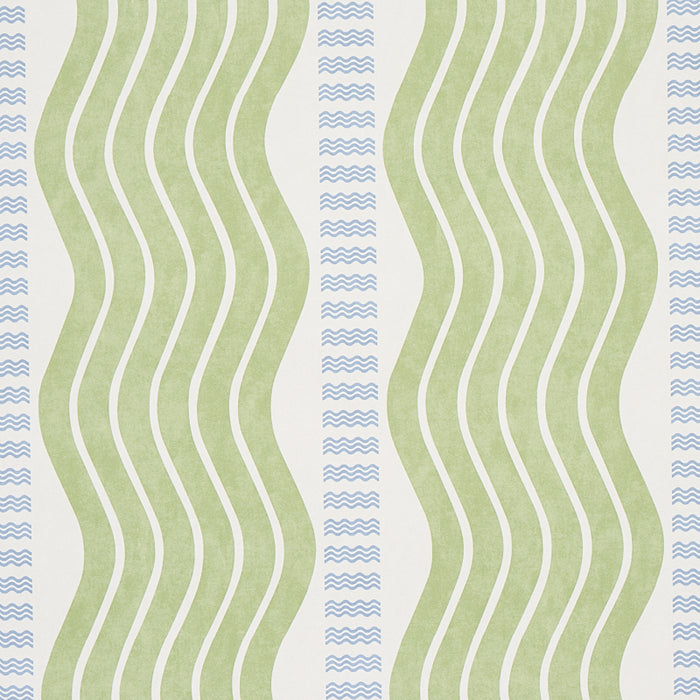 Schumacher Sina Stripe Green Wallpaper 5012120