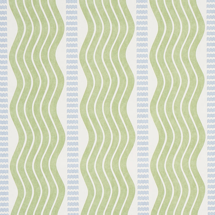 Schumacher Sina Stripe Green Wallpaper 5012120