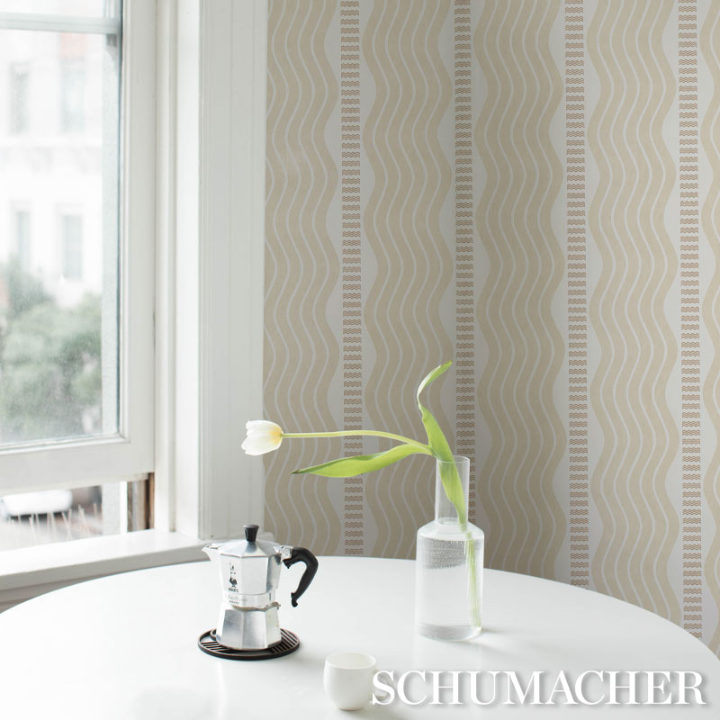 Schumacher Sina Stripe Sand Wallpaper 5012121