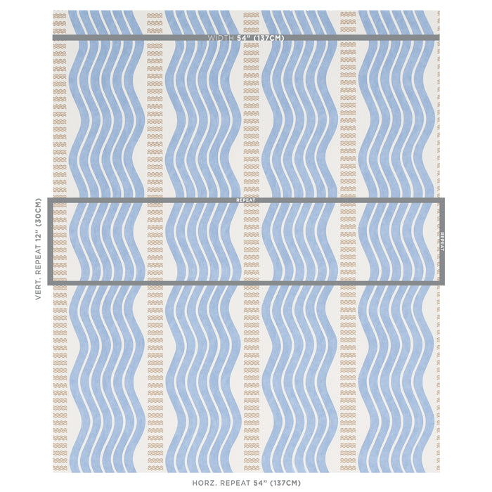 Schumacher Sina Stripe Blue Wallpaper 5012122