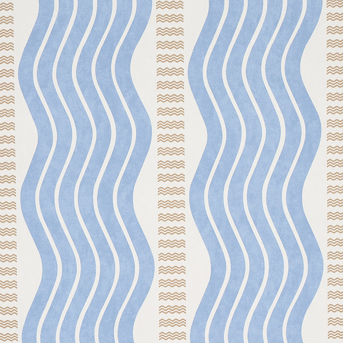 Schumacher Sina Stripe Blue Wallpaper 5012122