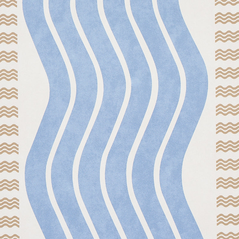 Schumacher Sina Stripe Blue Wallpaper 5012122