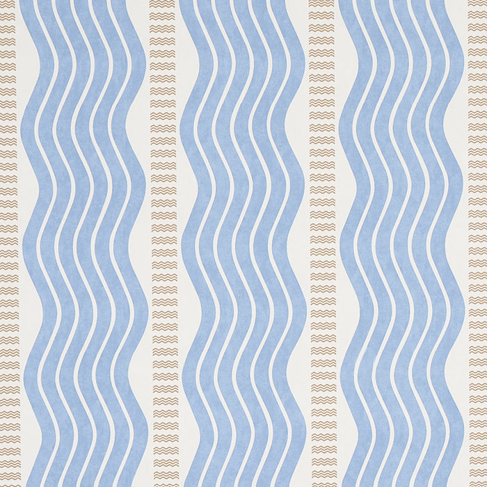 Schumacher Sina Stripe Blue Wallpaper 5012122