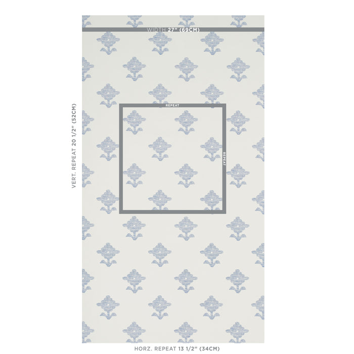 Schumacher Rubia Blue Wallpaper 5012220