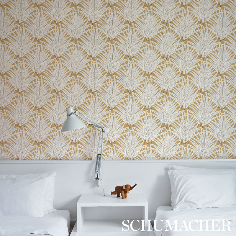 Schumacher Zenada Gold Wallpaper Sample 5012241