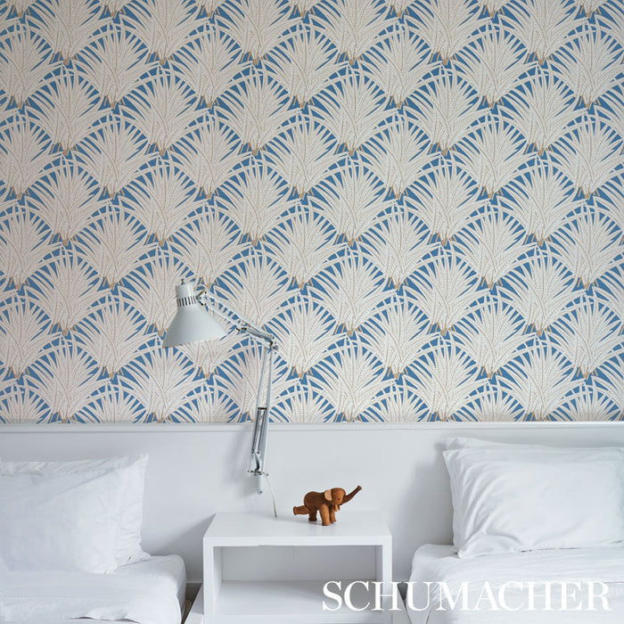 Schumacher Zenada Blue Wallpaper 5012242