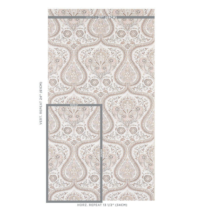 Schumacher Paisley Court Sand Wallpaper 5012272