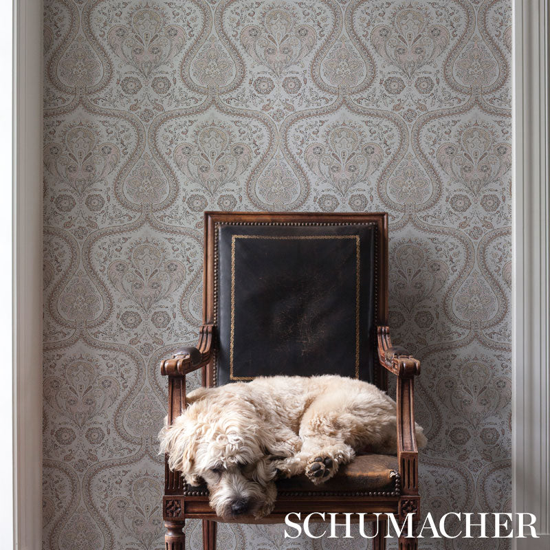 Schumacher Paisley Court Sand Wallpaper 5012272