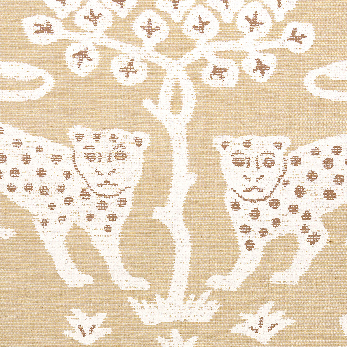 Schumacher Woodland Leopard Sisal Oatmeal Wallpaper 5012303