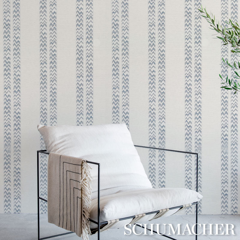 Schumacher Kudu Stripe Slate Wallpaper 5012311