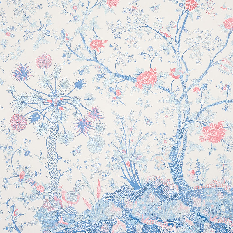 Schumacher Amaltas Panel Set Blue & Red Wallpaper 5012330