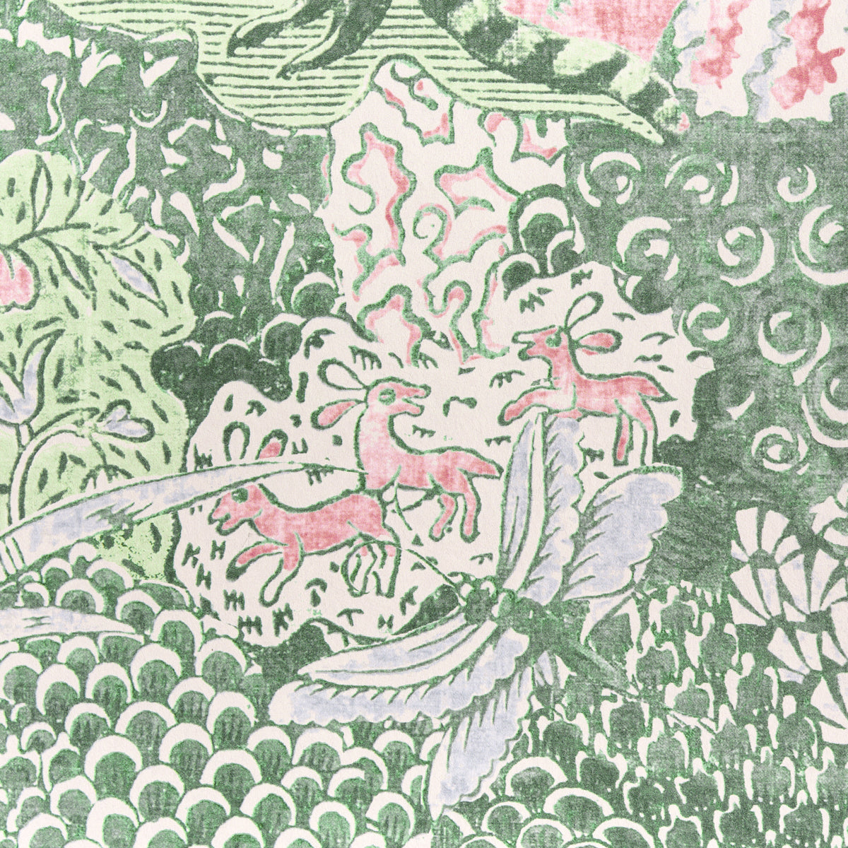 Schumacher Amaltas Panel Set Green & Pink Wallpaper 5012333