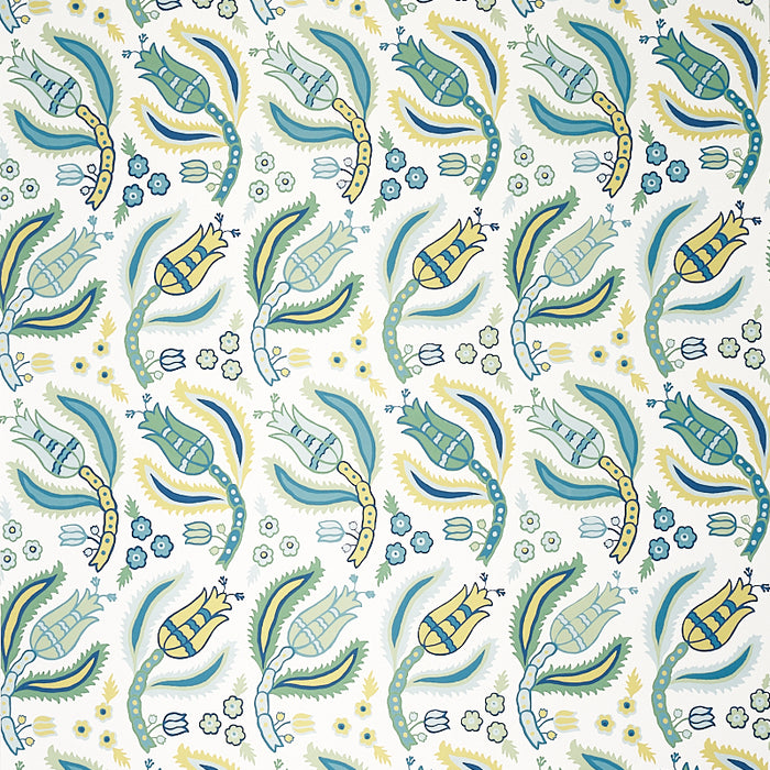 Schumacher Malabar Vine Peacock Wallpaper 5012340