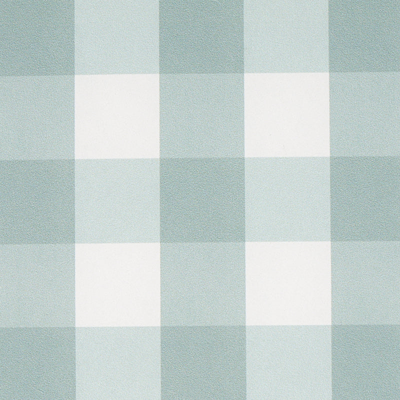 Schumacher Willa Check Small Seaglass Wallpaper 5012366