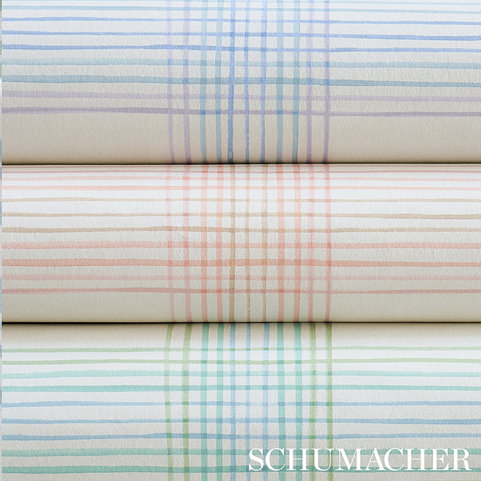 Schumacher Minerva Plaid Peacock Wallpaper 5012370