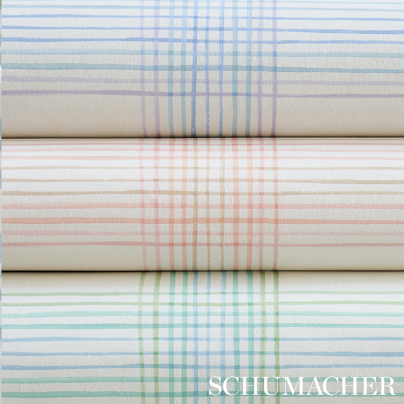 Schumacher Minerva Plaid Hyacinth Wallpaper 5012371