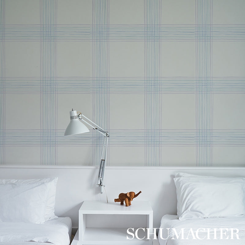 Schumacher Minerva Plaid Hyacinth Wallpaper 5012371