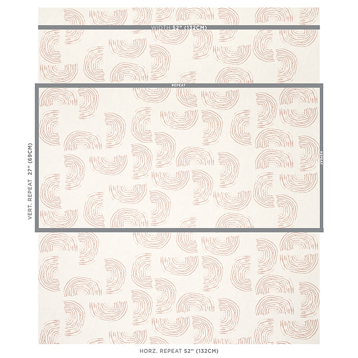 Schumacher Quansoo Coral On Ivory Wallpaper 5012402