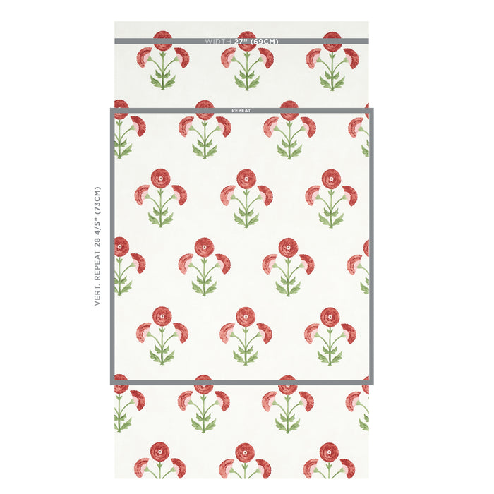 Schumacher Saranda Flower Cardinal Wallpaper 5012410