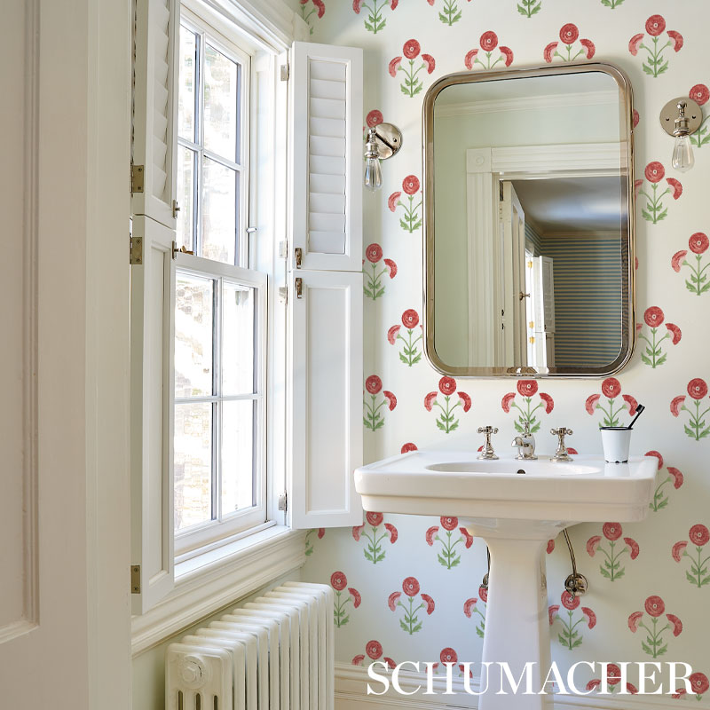 Schumacher Saranda Flower Cardinal Wallpaper 5012410