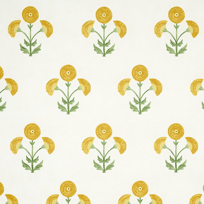 Schumacher Saranda Flower Marigold Wallpaper 5012411