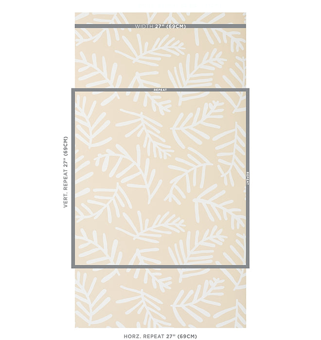 Schumacher Tiah Cove Ivory On Natural Wallpaper 5012452