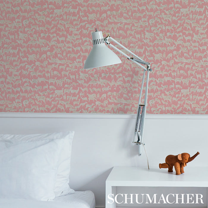 Schumacher Fauna Dusty Pink Wallpaper 5012491