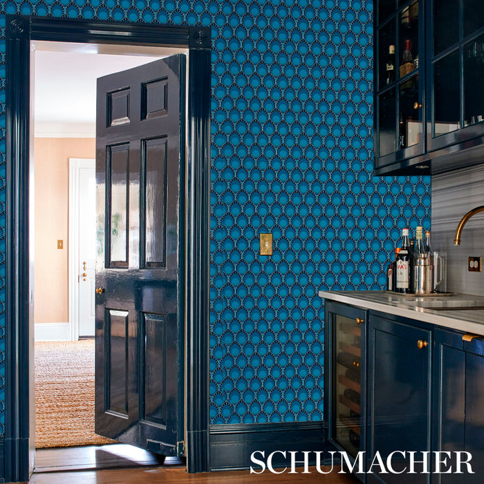 Schumacher Dawnridge Peacock Wallpaper 5012521