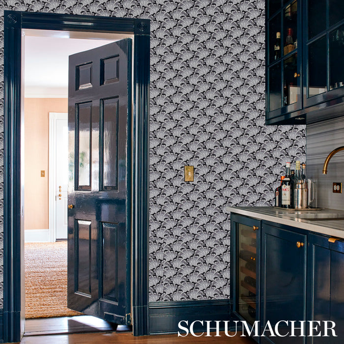 Schumacher Gotham Swing Charcoal Wallpaper 5012530