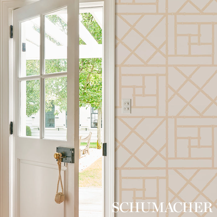 Schumacher Trellis Sand Wallpaper 5012574