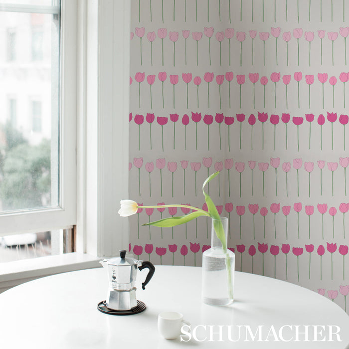 Schumacher Edie Pink Ladies Wallpaper 5012581