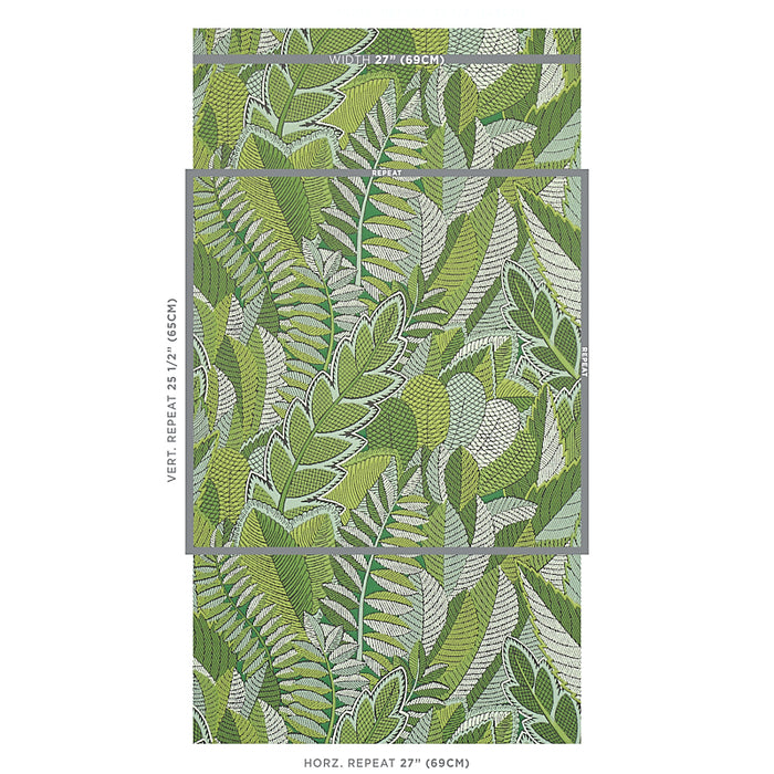 Schumacher Japura Forest Green Wallpaper 5012661