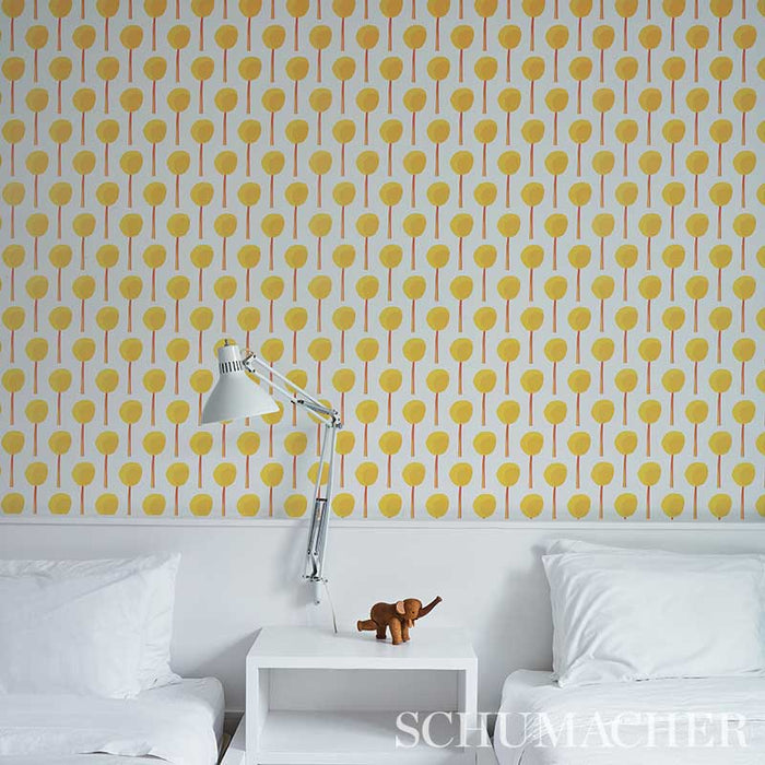 Schumacher Topiary Marigold Wallpaper 5012700