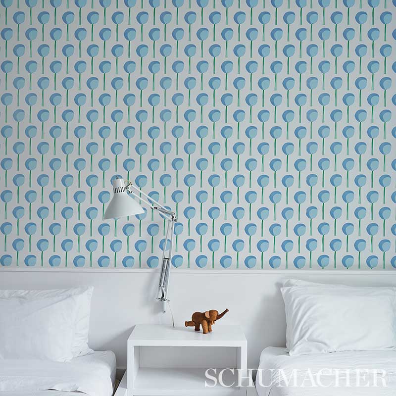 Schumacher Topiary Bluebell Wallpaper 5012701